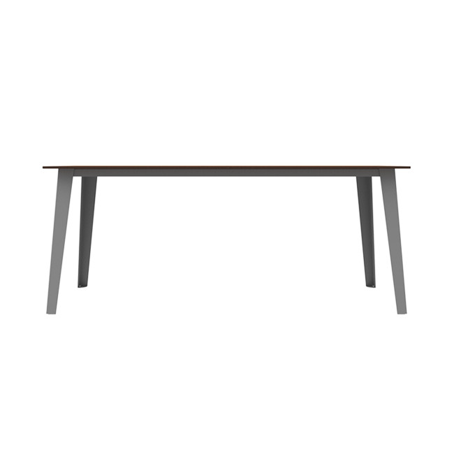 Rectangle Selim Metal Table / HPL Inclined Floors + Parasol - 6places - anthracite 7016 / clear chene