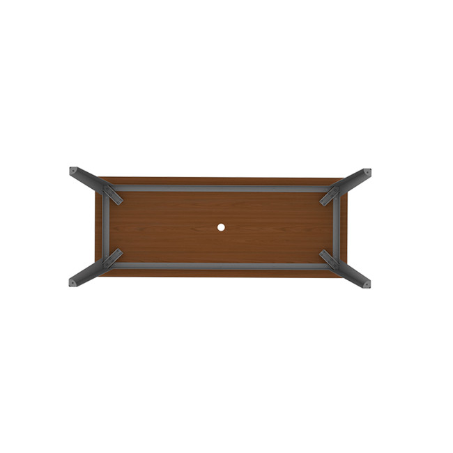Rectangle Selim Metal Table / HPL Inclined Floors + Parasol - 6places - anthracite 7016 / clear chene