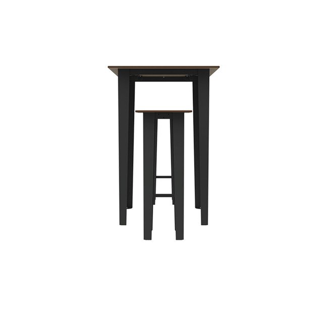 Table high square + metal selim stools / HPL HEPS HELP - 2laphies - anthracite 7016 / cheen clear