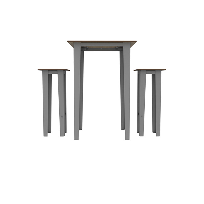 Table high square + metal selim stools / HPL HEPS HELP - 2laphies - anthracite 7016 / cheen clear