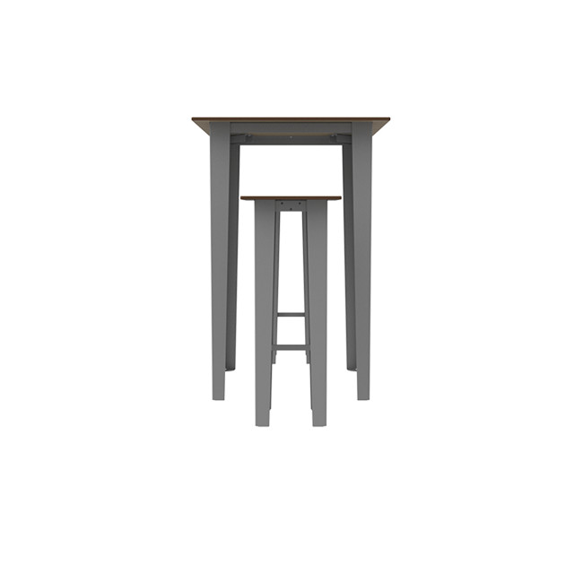 Table high square + metal selim stools / HPL HEPS HELP - 2laphies - anthracite 7016 / cheen clear