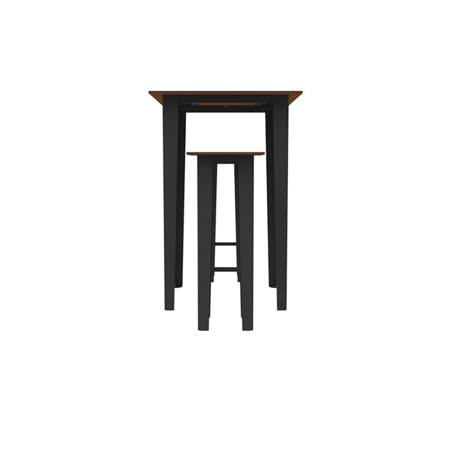 Table high square + metal selim stools / HPL HEPS HELP - 2laphies - anthracite 7016 / cheen clear