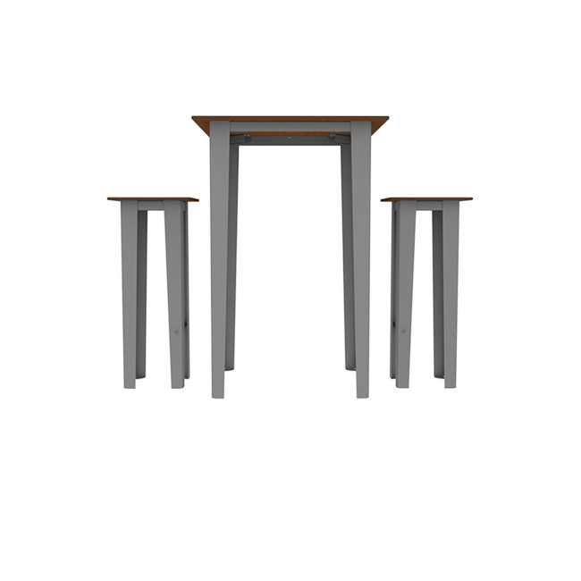 Table high square + metal selim stools / HPL HEPS HELP - 2laphies - anthracite 7016 / cheen clear