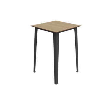 High Table 2 Seater Metal Selim / HPL Inclined Foots with ankle - anthracite 7016 / clear chene