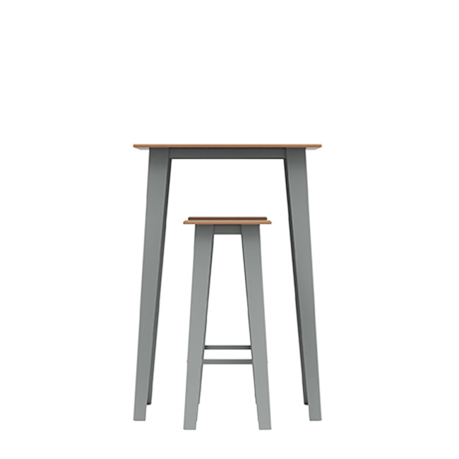 Table High Square + Stools Selim Metal / HPL Inclined Feet to Included - 2 places - anthracite 7016 / clear chene