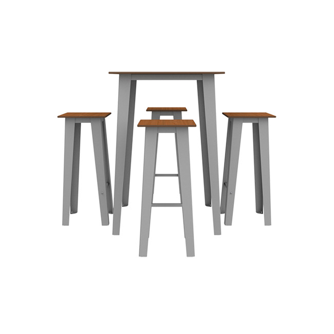 Table High Square + Stools Selim Metal / HPL Inclined Floors to Included - 4places - anthracite 7016 / clear chene