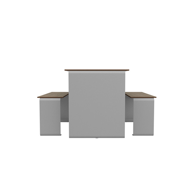 Rectangle Table + Metal Vinette / HPL HPL + Parasol - 4places - anthracite 7016 / clear chene