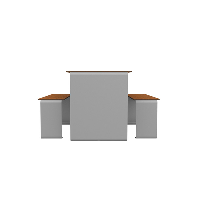 Rectangle Table + Metal Vinette / HPL HPL + Parasol - 4places - anthracite 7016 / clear chene