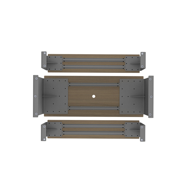 Rectangle Table + Metal Vinette / HPL HPL + Parasol - 6places - anthracite 7016 / clear chene