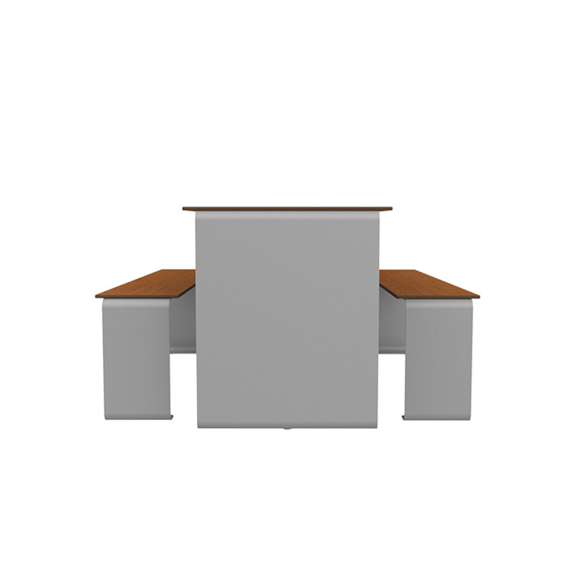 Rectangle Table + Metal Vinette / HPL HPL + Parasol - 6places - anthracite 7016 / clear chene