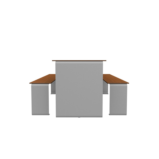 Rectangle Table + Metal Vinette / HPL HPL + Parasol - 8places - anthracite 7016 / clear chene