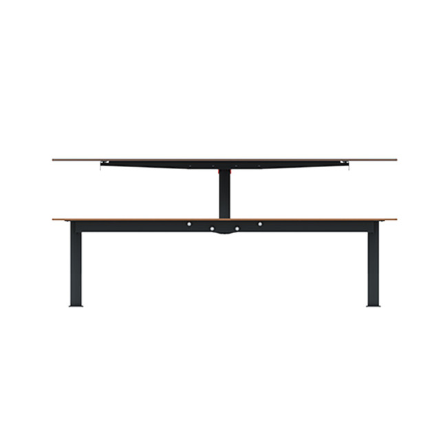 Rectangle Table + Suspended Metal Moka / HANGING BANQUETTES - 4places - anthracite 7016 / cheen clear