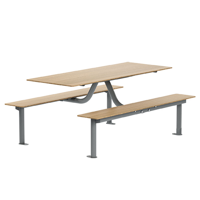 Rectangle Table + Suspended Metal Moka / HANGING BANQUETTES - 4places - anthracite 7016 / cheen clear
