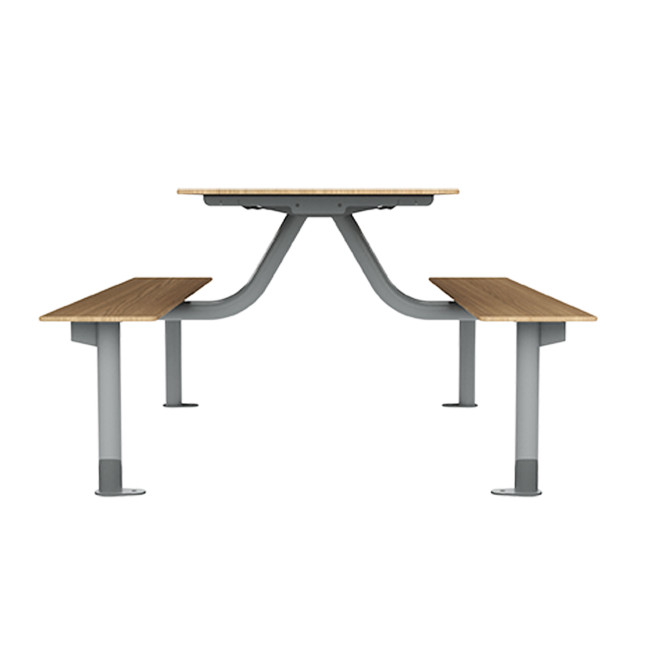 Rectangle Table + Suspended Metal Moka / HANGING BANQUETTES - 4places - anthracite 7016 / cheen clear