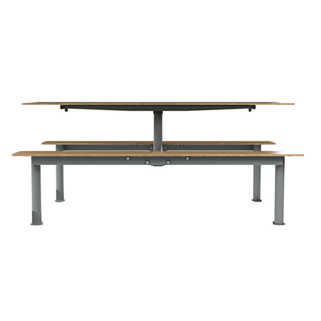 Rectangle Table + Suspended Metal Moka / HANGING BANQUETTES - 4places - anthracite 7016 / cheen clear