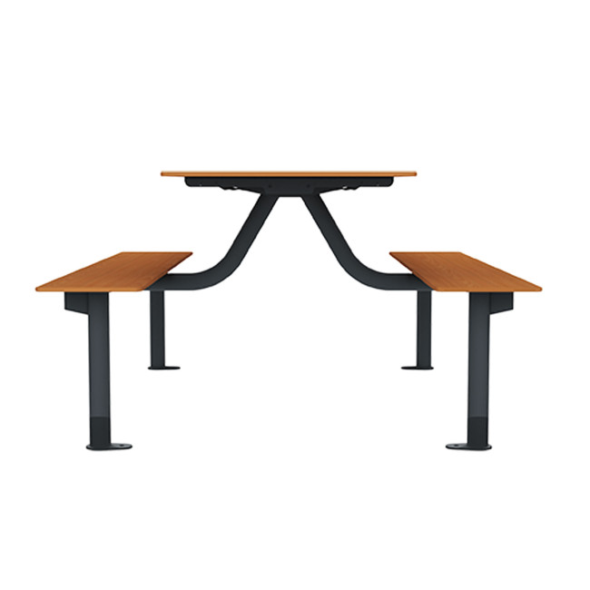 Rectangle Table + Suspended Metal Moka / HANGING BANQUETTES - 4places - anthracite 7016 / cheen clear