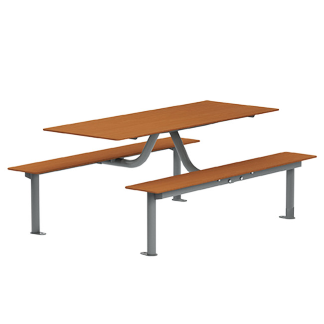 Rectangle Table + Suspended Metal Moka / HANGING BANQUETTES - 4places - anthracite 7016 / cheen clear