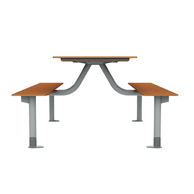 Rectangle Table + Suspended Metal Moka / HANGING BANQUETTES - 4places - anthracite 7016 / cheen clear