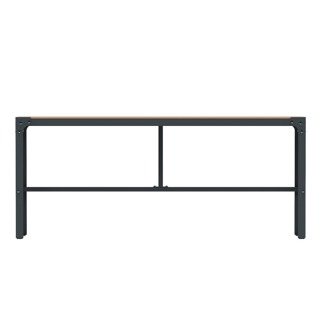 Tall Boldo Metal / HPL with Footrest - 4Places - Anthracite 7016 / Clear Chene