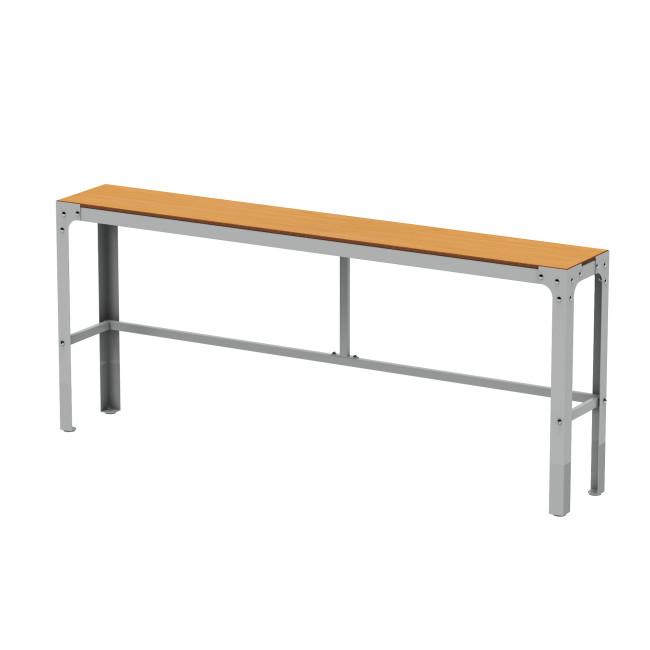 Tall Boldo Metal / HPL with Footrest - 4Places - Anthracite 7016 / Clear Chene