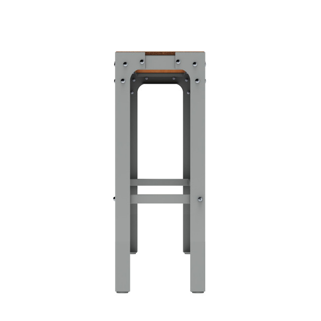 Tall Boldo Metal / HPL with Footrest - 4Places - Anthracite 7016 / Clear Chene