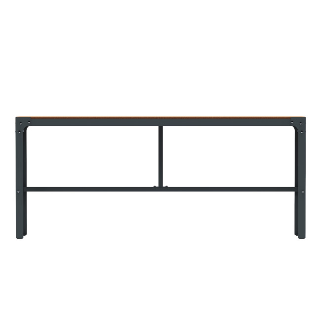 Tall Boldo Metal / HPL with Footrest - 4Places - Anthracite 7016 / Clear Chene