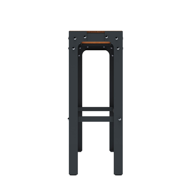 Tall Boldo Metal / HPL with Footrest - 4Places - Anthracite 7016 / Clear Chene