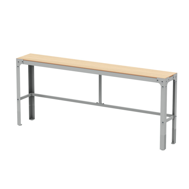 Tall Boldo Metal / HPL with Footrest - 4Places - Anthracite 7016 / Clear Chene