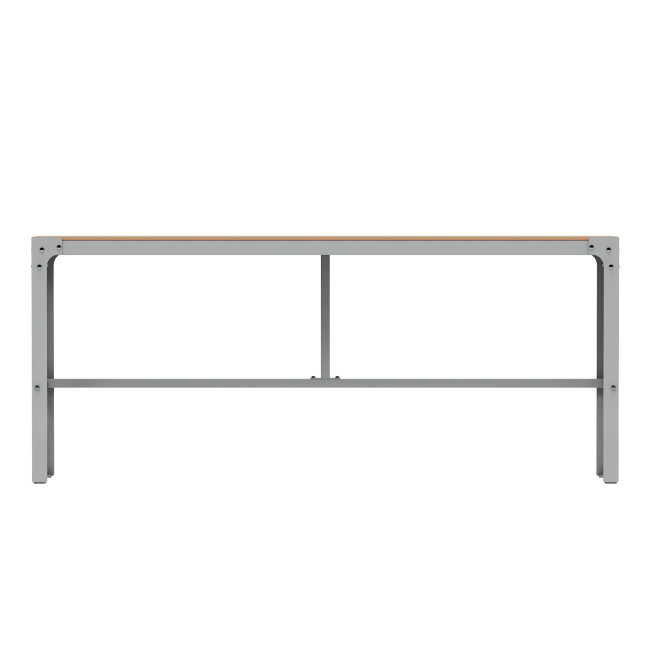 Tall Boldo Metal / HPL with Footrest - 4Places - Anthracite 7016 / Clear Chene