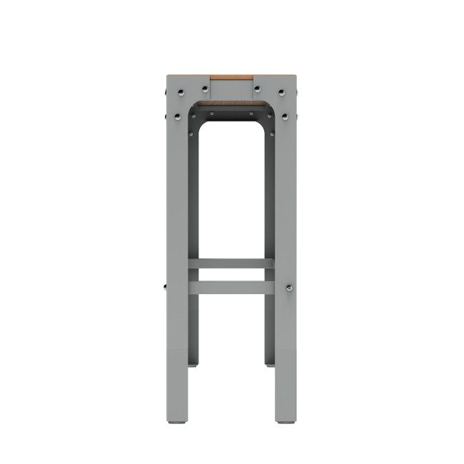 Tall Boldo Metal / HPL with Footrest - 4Places - Anthracite 7016 / Clear Chene