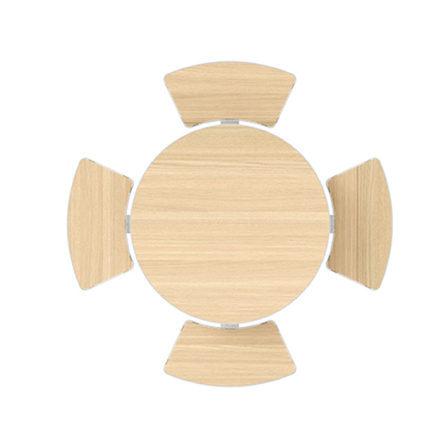 Round Table + Built-in 4-seater Concrete Rolia / Metal / HPL - Sandblazing White / Anthracite 7016 / Clear Chene