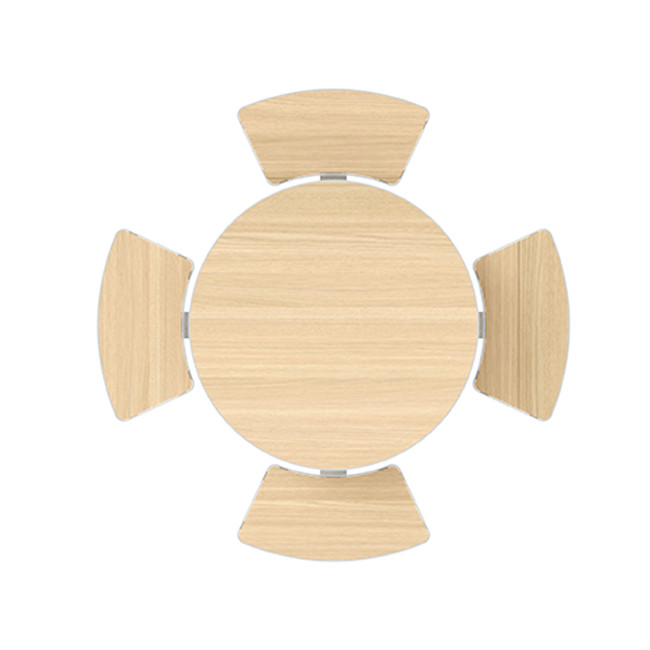Round Table + Built-in 4-seater Concrete Rolia / Metal / HPL - Sandblazing White / Anthracite 7016 / Clear Chene