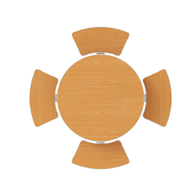 Round Table + Built-in 4-seater Concrete Rolia / Metal / HPL - Sandblazing White / Anthracite 7016 / Clear Chene