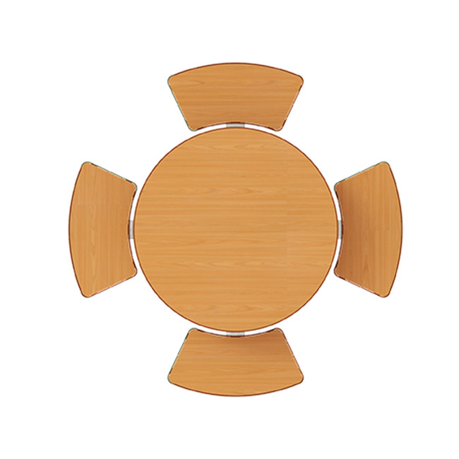 Round Table + Built-in 4-seater Concrete Rolia / Metal / HPL - Sandblazing White / Anthracite 7016 / Clear Chene