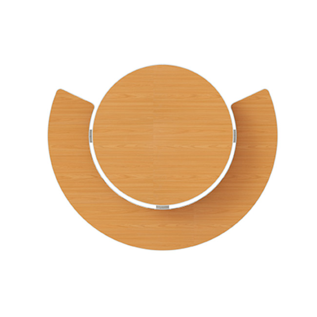 Round Table + Built-in Block 3 + 1 Seater Rolia PMR Concrete / Metal / HPL - Sandy White / Anthracite 7016 / Clear Chene