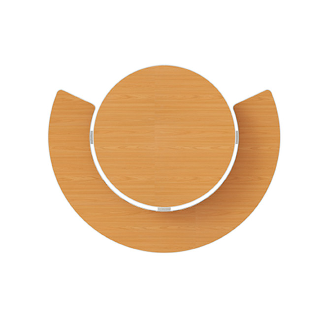 Round Table + Built-in Block 3 + 1 Seater Rolia PMR Concrete / Metal / HPL - Sandy White / Anthracite 7016 / Clear Chene