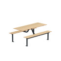 TABLE RECTANGLE + BANQUETTES SUSPENDUE EN MÉTAL / HPL - 6PLACES