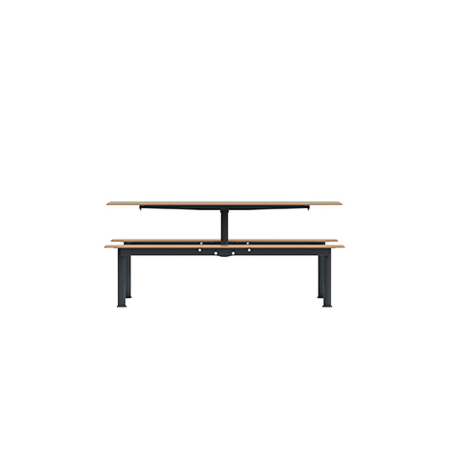 Rectangle Table + Hanging Fan Moka Metal / HPL - 6places - anthracite 7016 / clear chene