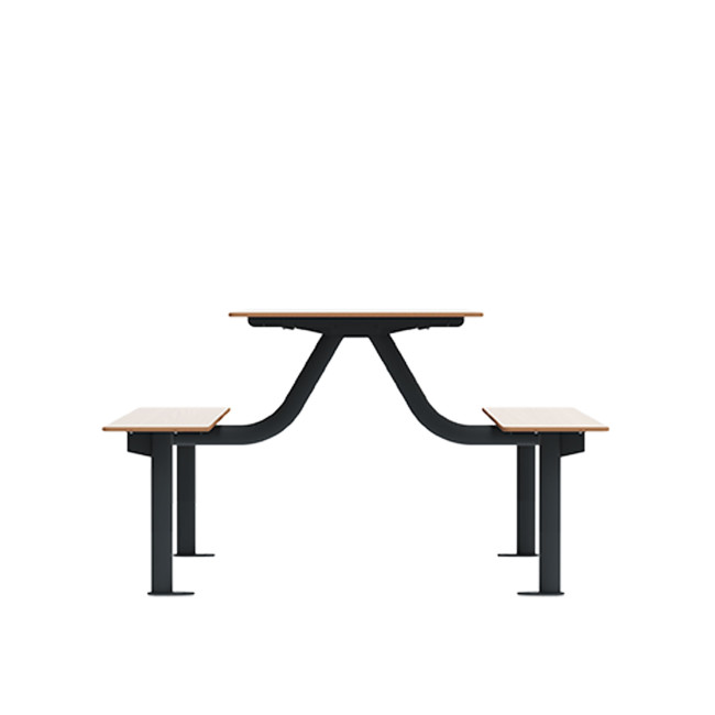 Rectangle Table + Hanging Fan Moka Metal / HPL - 6places - anthracite 7016 / clear chene