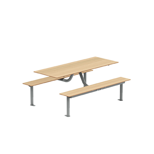 Rectangle Table + Hanging Fan Moka Metal / HPL - 6places - anthracite 7016 / clear chene
