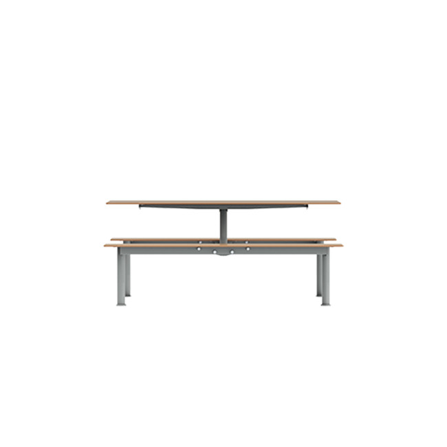 Rectangle Table + Hanging Fan Moka Metal / HPL - 6places - anthracite 7016 / clear chene