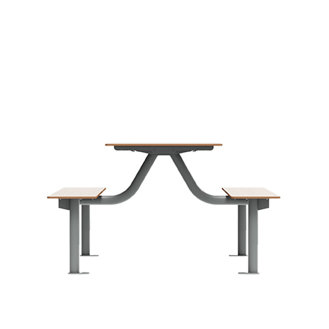 Rectangle Table + Hanging Fan Moka Metal / HPL - 6places - anthracite 7016 / clear chene