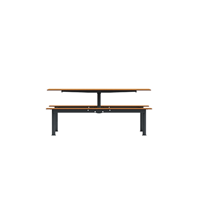 Rectangle Table + Hanging Fan Moka Metal / HPL - 6places - anthracite 7016 / clear chene
