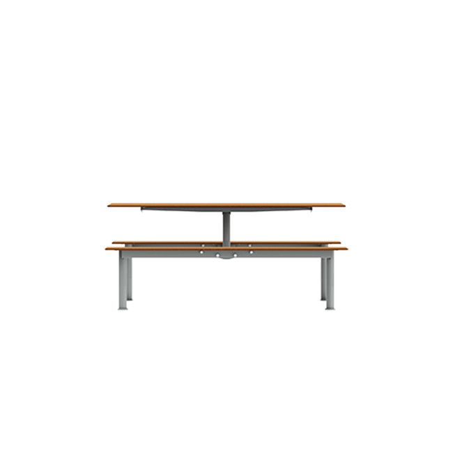 Rectangle Table + Hanging Fan Moka Metal / HPL - 6places - anthracite 7016 / clear chene