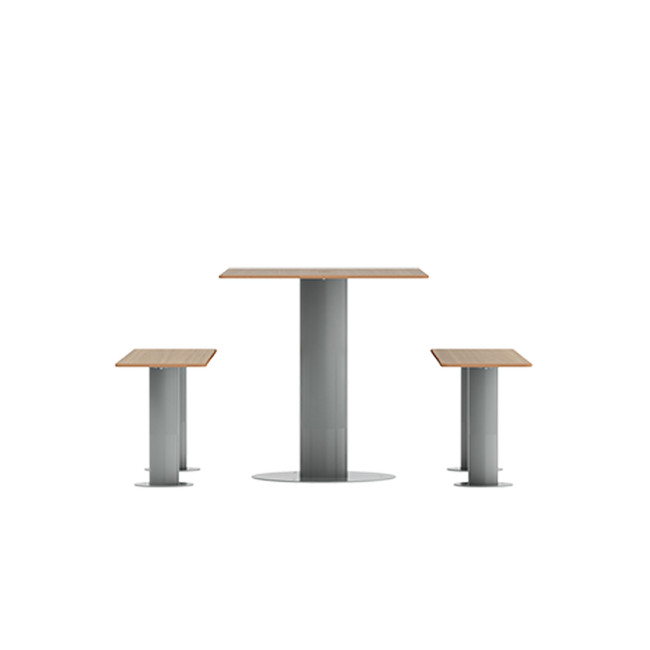 Rectangle Table + Metal Moka Fan / HPL HPL + Parasol - 4places - anthracite 7016 / clear chene