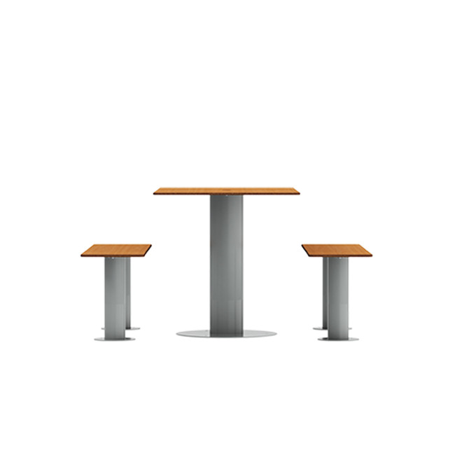 Rectangle Table + Metal Moka Fan / HPL HPL + Parasol - 4places - anthracite 7016 / clear chene