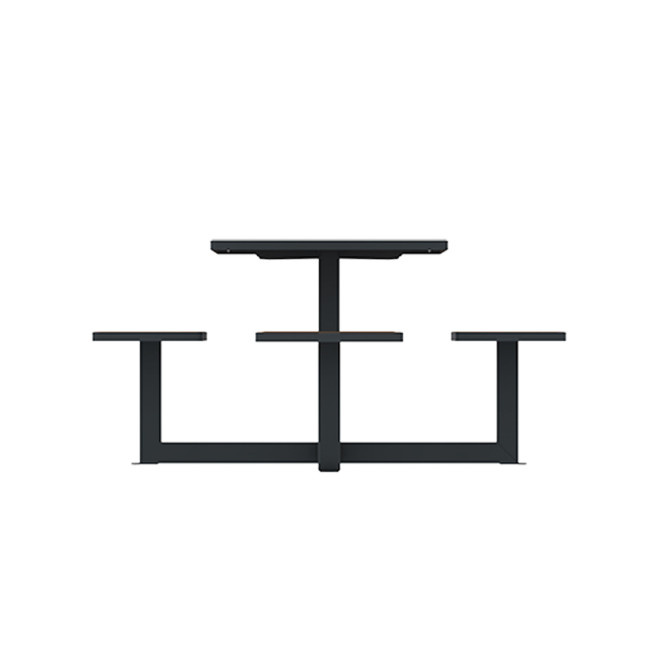 Square Table + Built-in Metal / HPL / HPL + Parasol Hole - 4places - Anthracite 7016 / CHEEN CLEAR