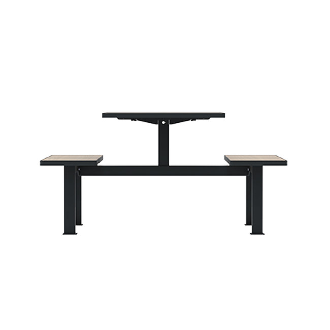 Rectangle Table + Hanging Banquettes Orpin Metal / HPL HPL + Parasol - 4places - anthracite 7016 / cl