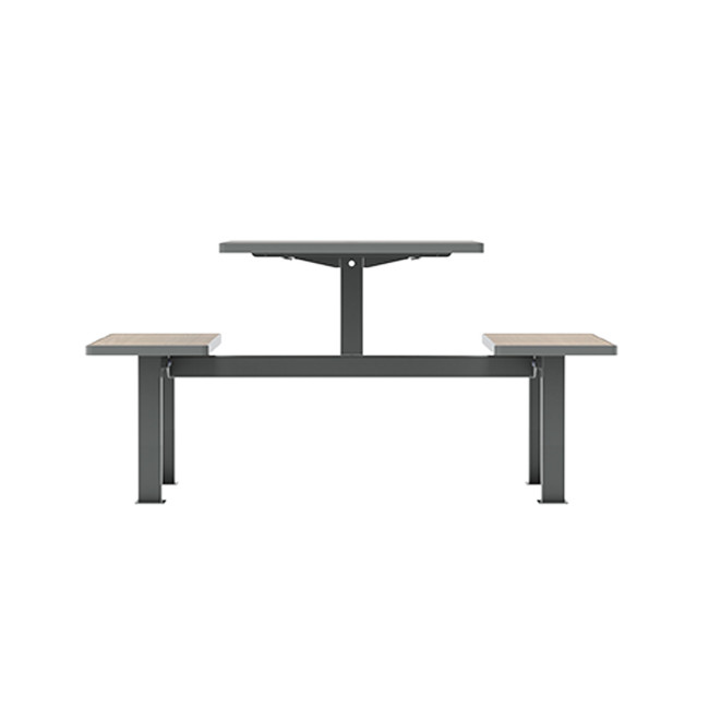 Rectangle Table + Hanging Banquettes Orpin Metal / HPL HPL + Parasol - 4places - anthracite 7016 / cl
