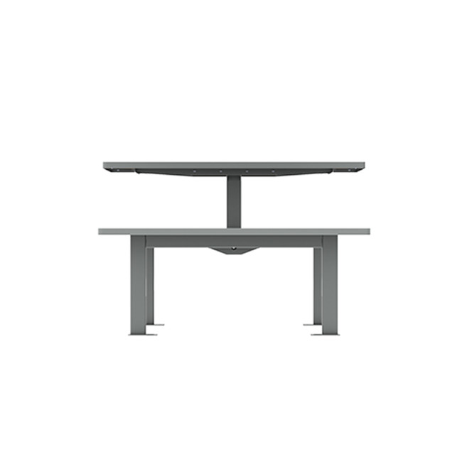 Rectangle Table + Hanging Banquettes Orpin Metal / HPL HPL + Parasol - 4places - anthracite 7016 / cl